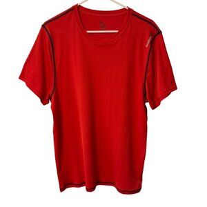 Reebok Mens Red Performance TShirt L Moisture Wicking Lightweight Activewear